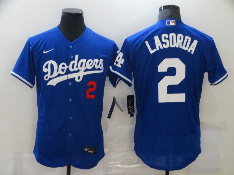 Men Los Angeles Dodgers #2 Lasorda Blue Elite Nike MLB Jerseys->los angeles dodgers->MLB Jersey